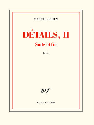 cover image of Détails, II. Suite et fin